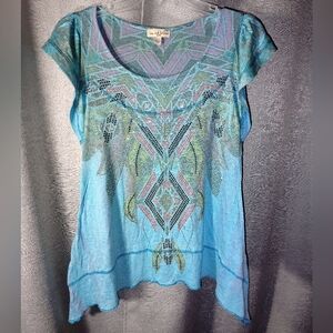 New Teal Flutter Top